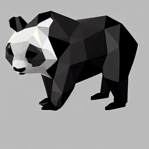 Image similar to low poly isometric panda