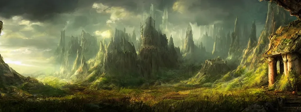 Image similar to concept art background, fantasy, cinematic shot, background design, highly detailed, beautiful scenery