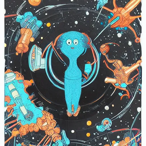 Image similar to A lost sci-fi rabbit, space rabbit, interstellar black hole, by James Jean And WLOPPRO