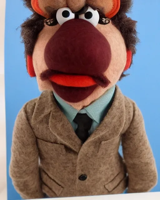 Prompt: adin ross as a muppet. highly detailed felt. hyper real photo. 4 k.