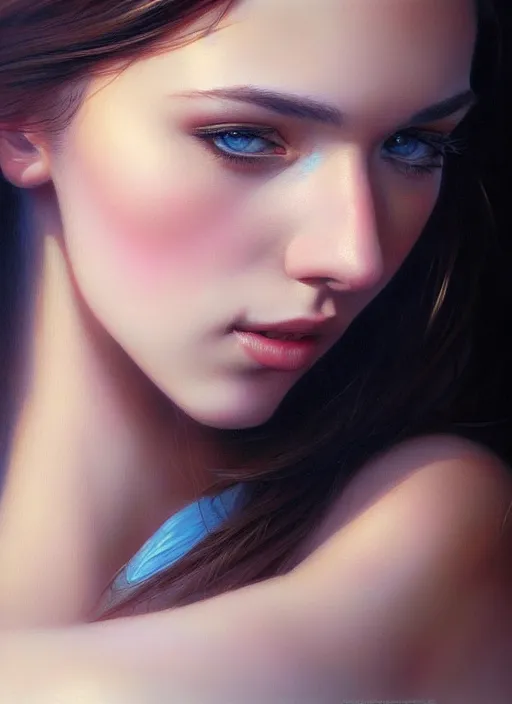 Image similar to photo of a gorgeous young woman in the style of stefan kostic, realistic, sharp focus, 8k high definition, insanely detailed, intricate, elegant, art by stanley lau and artgerm