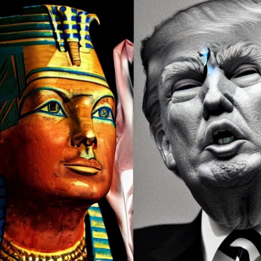 Image similar to donald trump, as a pharaoh on the new dollar bill