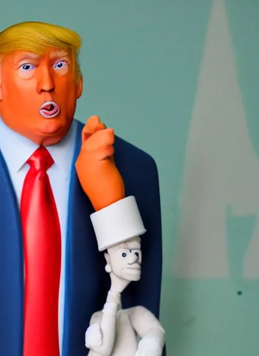 Image similar to portrait of donald trump claymation