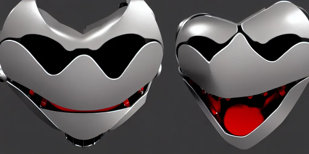 Image similar to close - metalheart style screaming robot face, artstation distorted