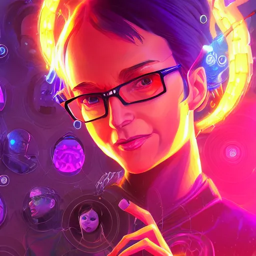 Image similar to skill magic geek inside matrix deepdream radiating a glowing aura stuff loot legends stylized digital illustration video game icon artstation lois van baarle, ilya kuvshinov, rossdraws,