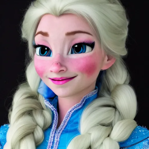 Prompt: elsa from frozen as a real person