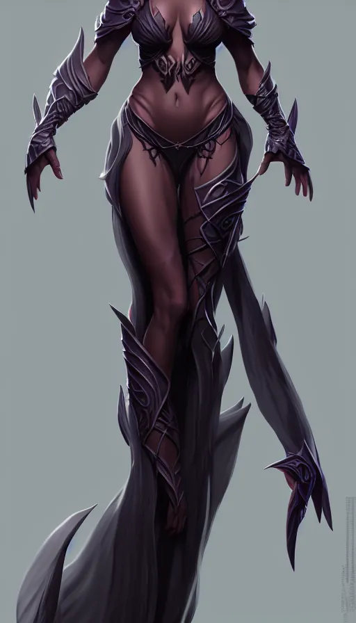 Image similar to dark sorceress full body view, highly detailed, artgerm style, artstation, soft light, sharp focus, illustration, character design, concept art, correct anatomy