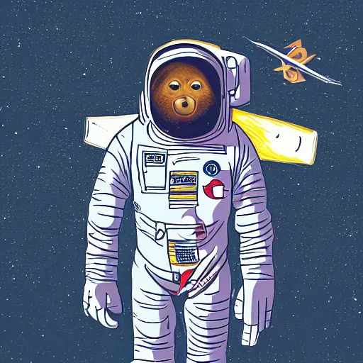 Image similar to man astronautgorilla, digital art