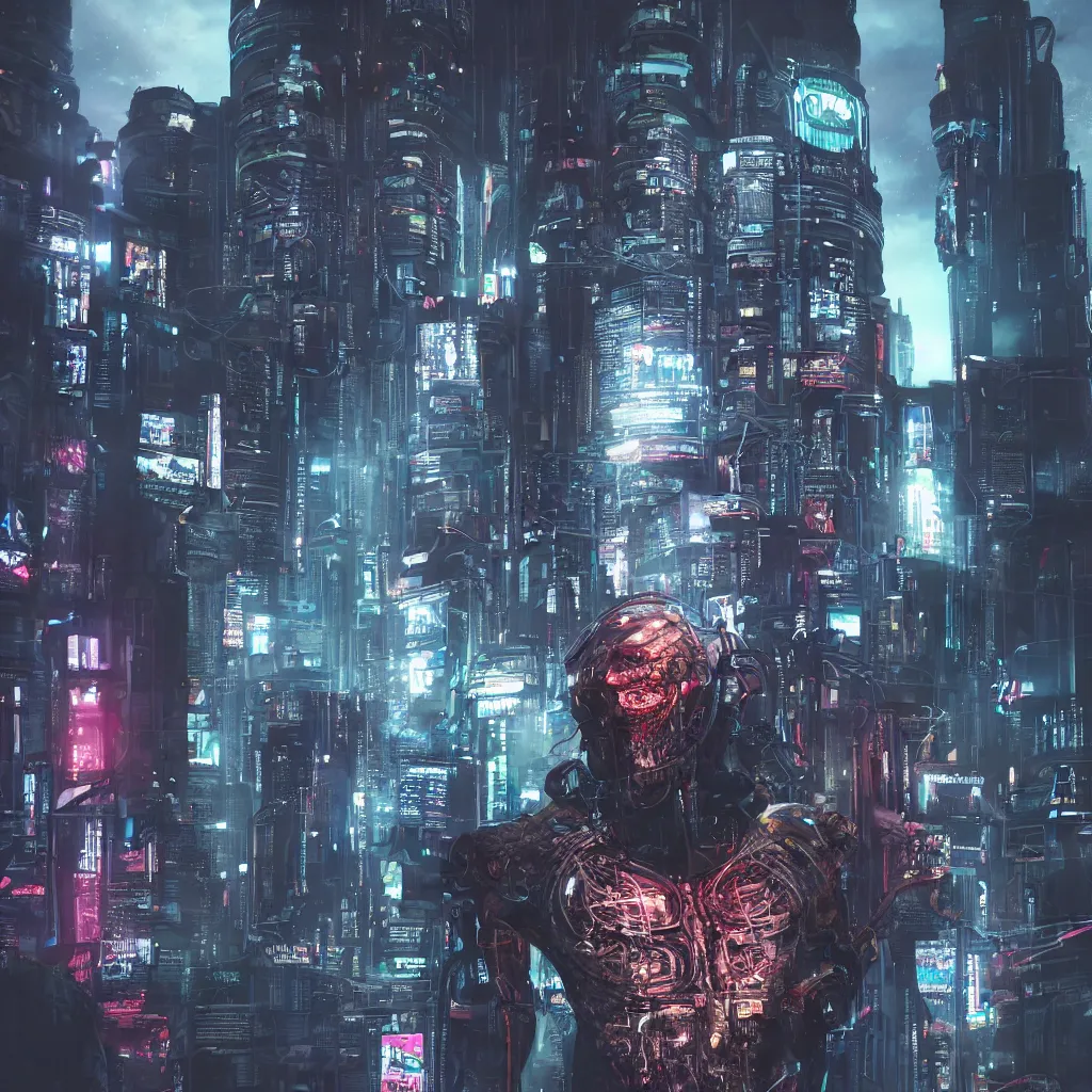 Prompt: a realistic detailed studio portrait photo of a monster, cyberpunk