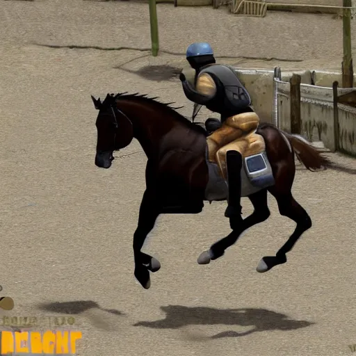 Prompt: horse playing counter strike