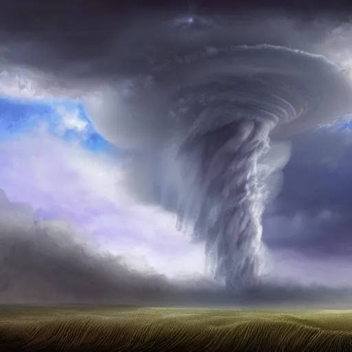 Prompt: a tornado in the distant landscape, hdr, artstation, shuttershock, 4 dimensions
