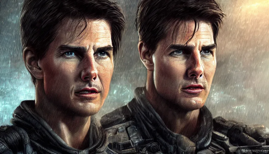 Prompt: Tom Cruise is Bishop from Aliens, hyperdetailed, artstation, cgsociety, 8k