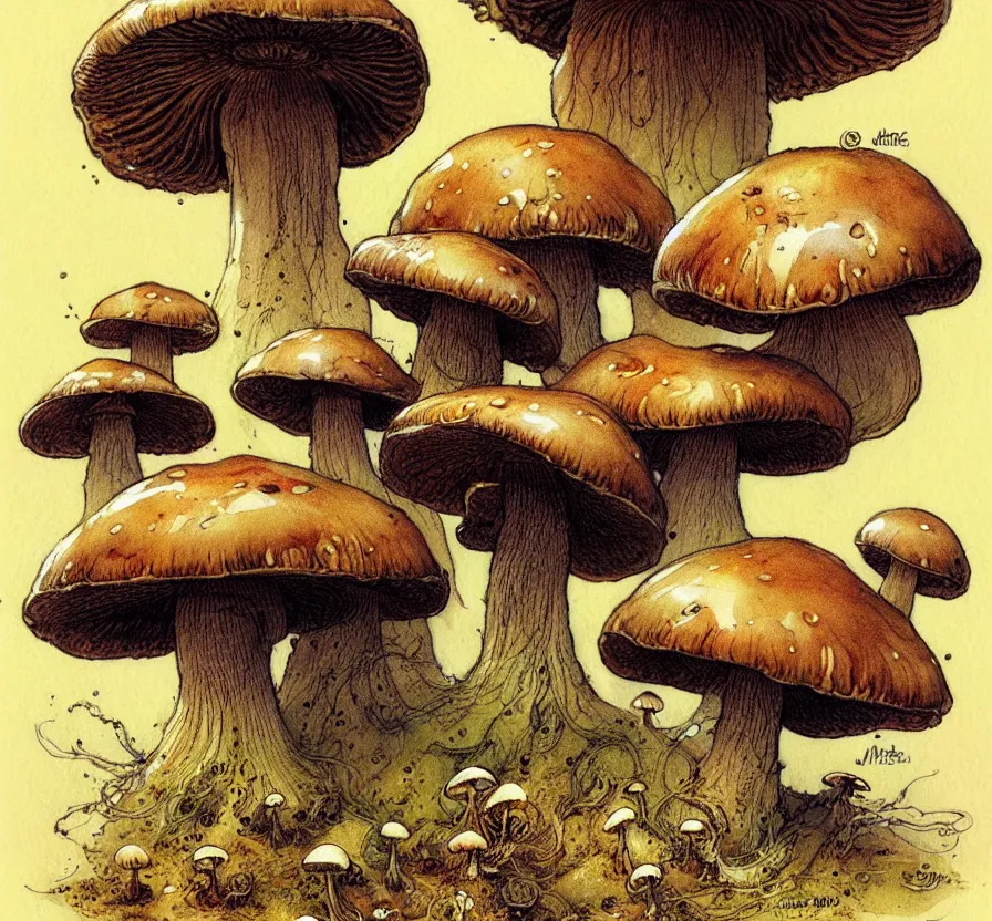 Image similar to mushrooms in space, by jean baptiste monge