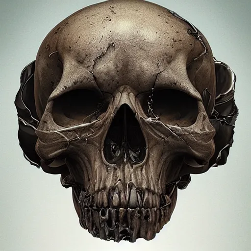 Image similar to portrait_of_a_melting_skull._intricate_abstract._intricate_artwork._by_Tooth_Wu_wlop_beeple_dan_mumford._octane_render_trending_on_artstat