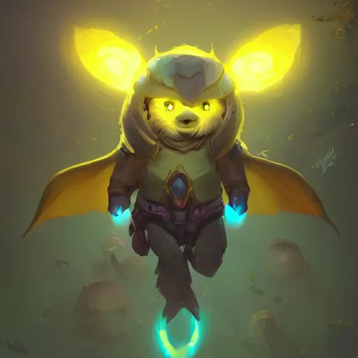 Prompt: a super cute glowing pet, yellow theme, bright art masterpiece artstation. 8 k, sharp high quality artwork in style of jose daniel cabrera pena and greg rutkowski, concept art by tooth wu, blizzard warcraft artwork, hearthstone card game artwork, cute pet