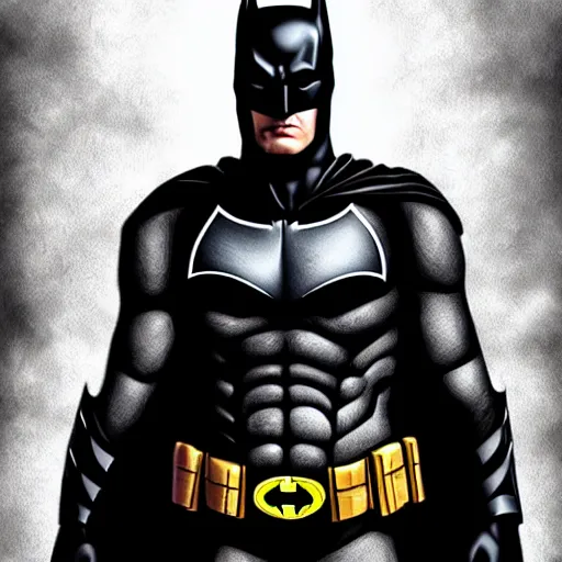 Prompt: jansen ackles as batman, hyper detailed masterpiece, digital art painting, hyper realism aesthetic