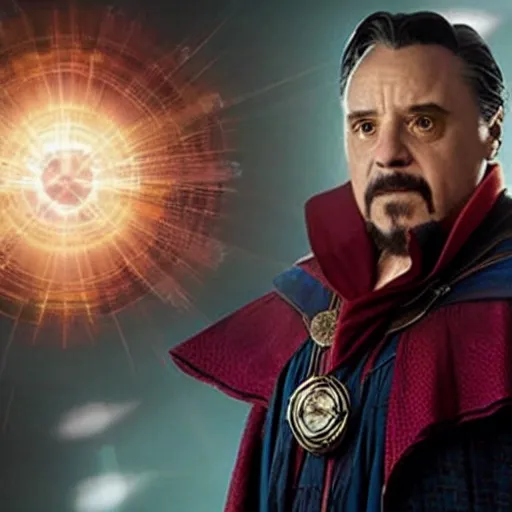 Prompt: film still of Danny Devito as Doctor Strange in the Multiverse of Madness