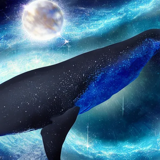 Prompt: photo realistic cosmic whale