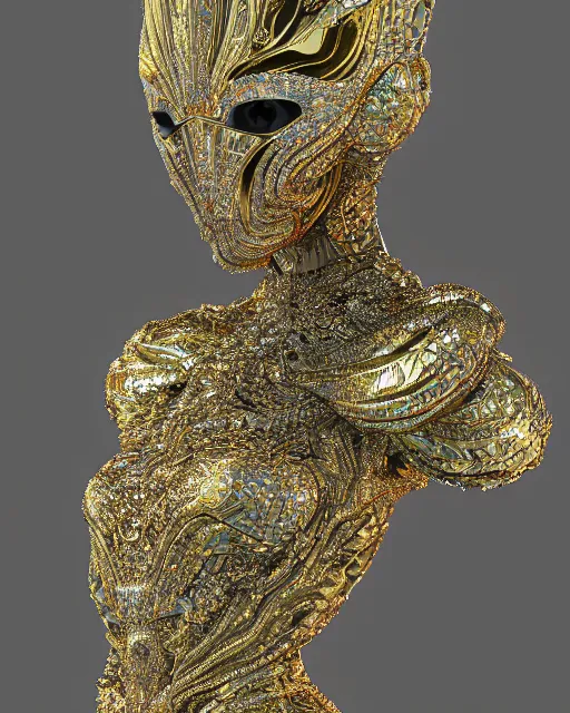 Image similar to a highly detailed metahuman 4 k close up render of an alien goddess bella hadid monument renaissance in iris van herpen dress schiaparelli in diamonds crystals swarovski and jewelry iridescent in style of alphonse mucha gustav klimt trending on artstation made in unreal engine 4