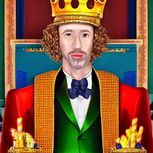 Prompt: portrait of king of candy mr henryharibo