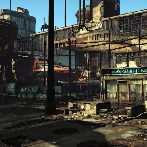 Image similar to Sydney in ruins post-nuclear war in Fallout 4, in game screenshot