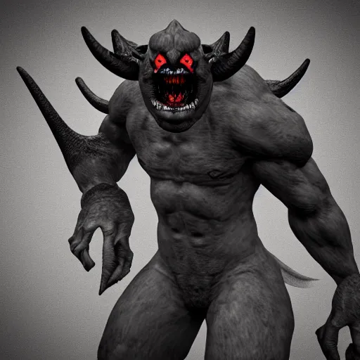 Image similar to monster demon, 3 d rendered