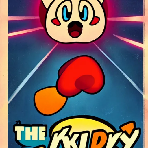 Image similar to kirby in the style of a polish movie poster