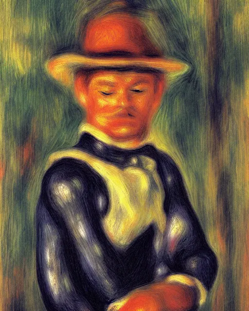 Image similar to portrait of a robot, in the style of Pierre-Auguste Renoir