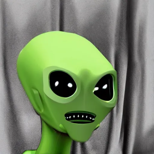 Prompt: Creepy Alien Robot Head