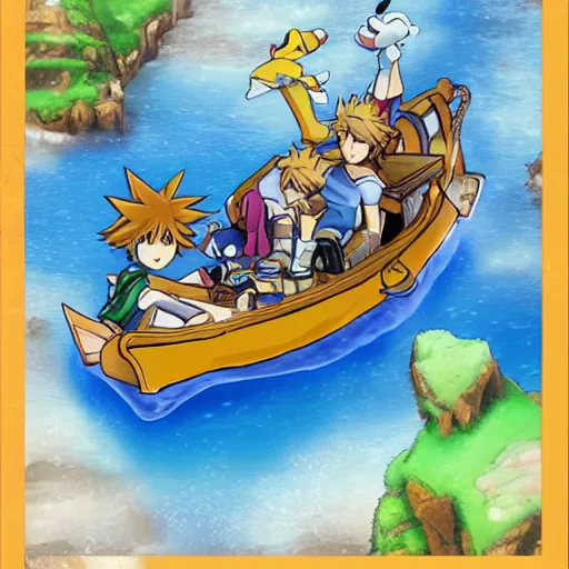 Image similar to sora kingdom hearts as a boat
