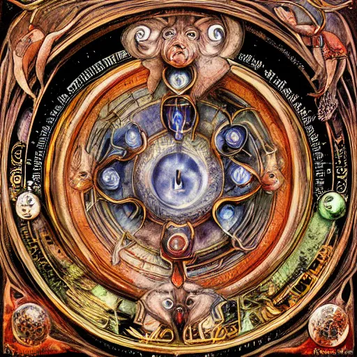 Image similar to aries zodiac artwork, mystic occult style, detailed, 8 k, symmetrical, by brian froud