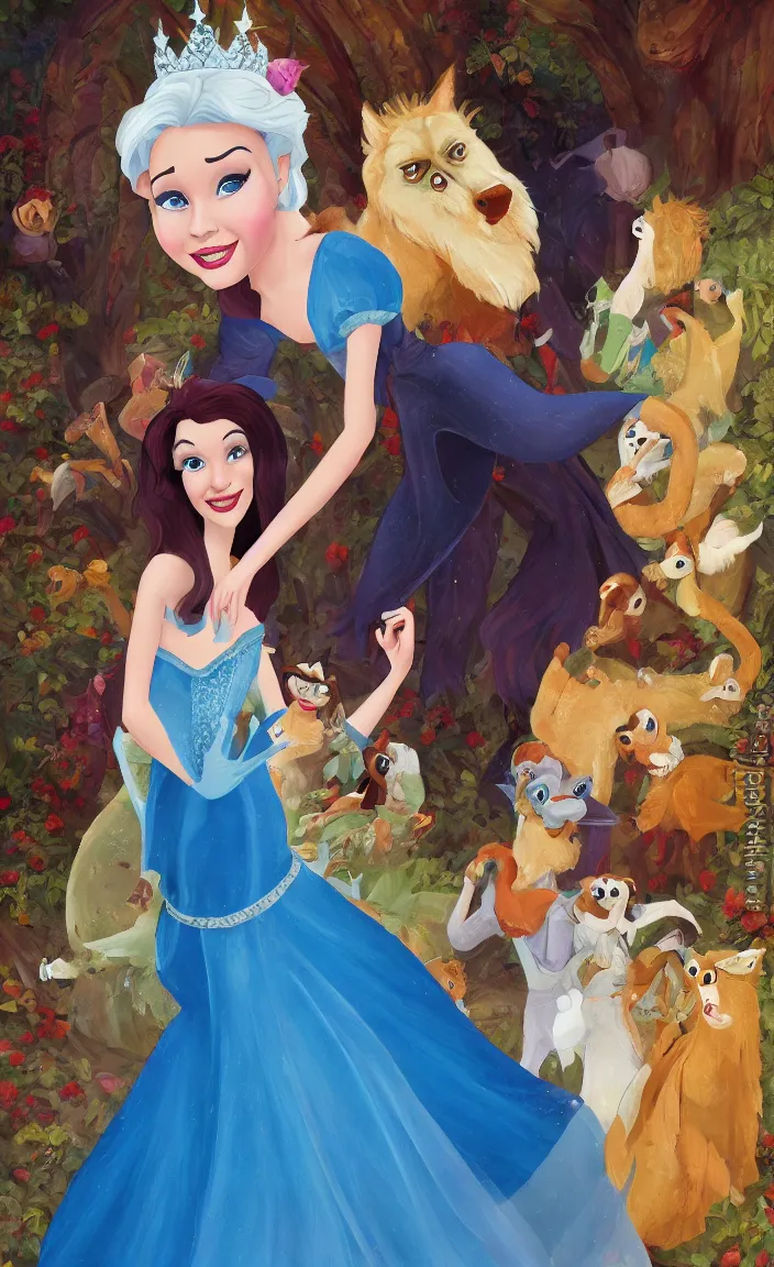 Prompt: boris Jonson as a Disney Princess oil painting