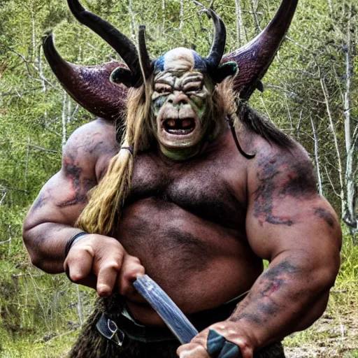 Prompt: orc with a dozen horns