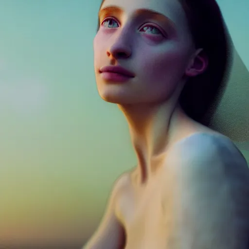 Prompt: photographic portrait of a stunningly beautiful english renaissance female in soft dreamy light at sunset, beside the river, soft focus, contemporary fashion shoot, in a robert eggers movie, by edward robert hughes, annie leibovitz and steve mccurry, david lazar, jimmy nelsson, extremely detailed, breathtaking, hyperrealistic, perfect face, octane render