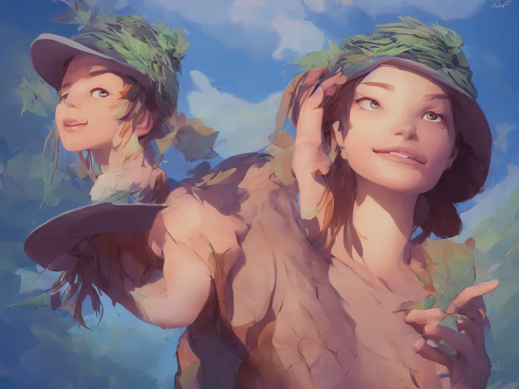 Prompt: beauty hemp kid in hemp hat madeof hemp, behance hd by jesper ejsing, by rhads, makoto shinkai and lois van baarle, ilya kuvshinov, rossdraws global illumination, golden ratio, symmetrical beauty face