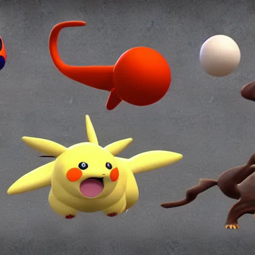 Image similar to pokemon that doesn't exist, 3 d rendered