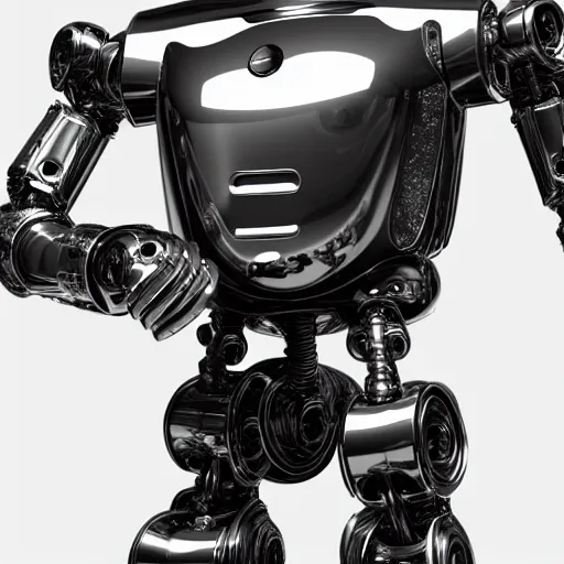 Image similar to full body shot of a chrome robot with a humanoid face, insanely detailed intricate octane render, 8 k artistic photography, photorealistic