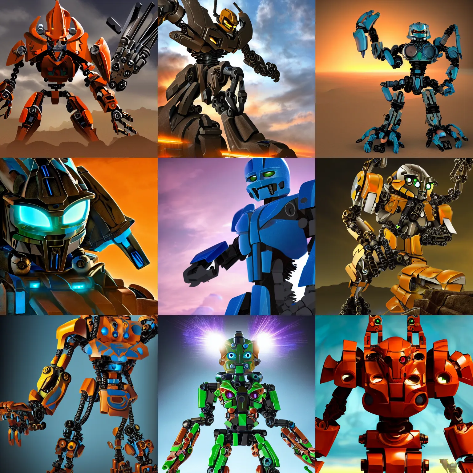 Prompt: bionicle character, official art, impeccable character design, photorealistic, made from official bionicle pieces, film grain, cinematic lighting, innovative color scheme, 4 k hd