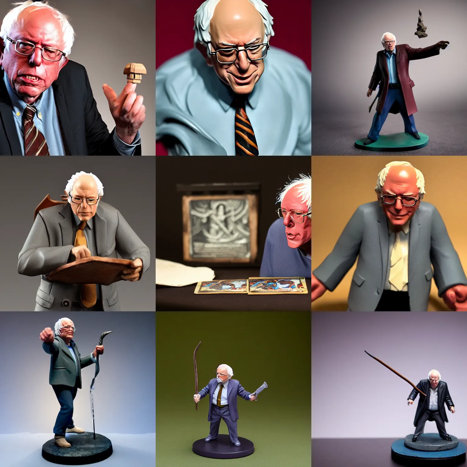 Prompt: Bernie Sanders as a Dungeons & Dragons figurine, studio lighting