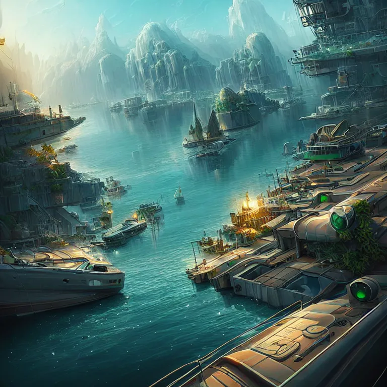 Prompt: epic professional digital art of 🍃 🛥 🏭 😱, best on artstation, cgsociety, wlop, cosmic, epic, stunning, gorgeous, much detail, much wow, masterpiece