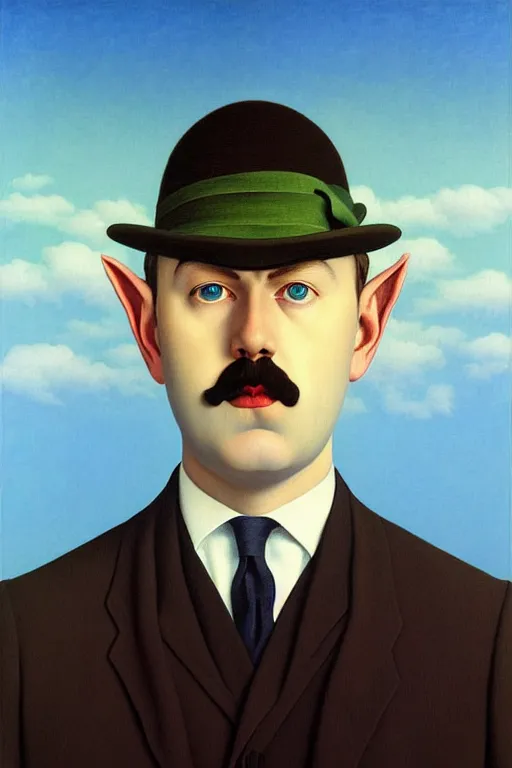 night elf portrait by rene magritte, intricate, sharp | Stable ...