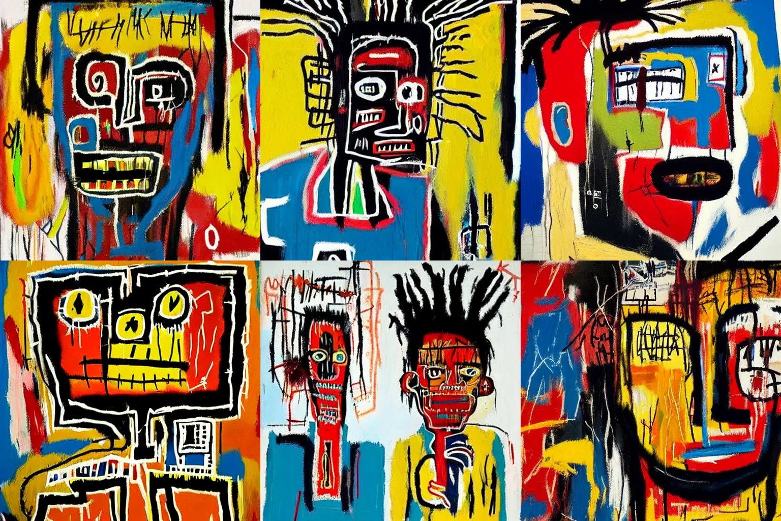 Image similar to highly detailed paintings by Jean-Michel Basquiat