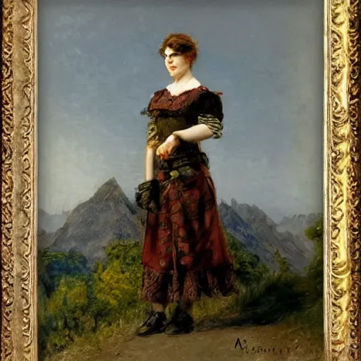 Image similar to female adventurer by alfred stevens