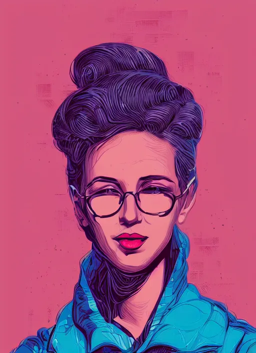 Image similar to female portrait by petros afshar, tom whalen, laurie greasley, vaporwave