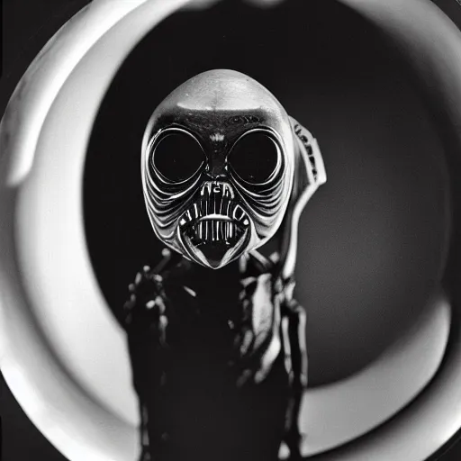 Image similar to portrait of alien visitor, highly detailed, sharp focus, 50mm canon 1.4, award winning photograph by Yousuf Karsh