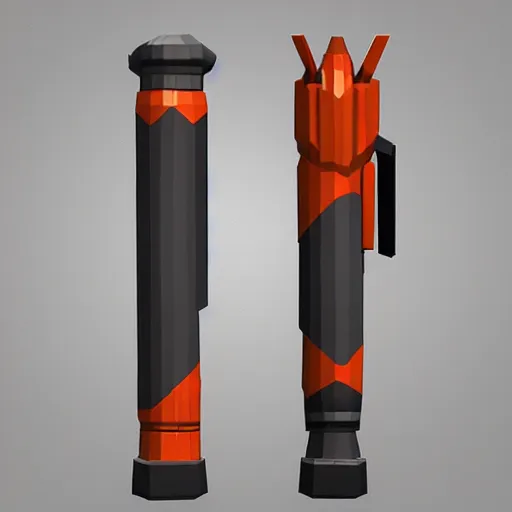 Prompt: double barrel shotgun, low poly artstation