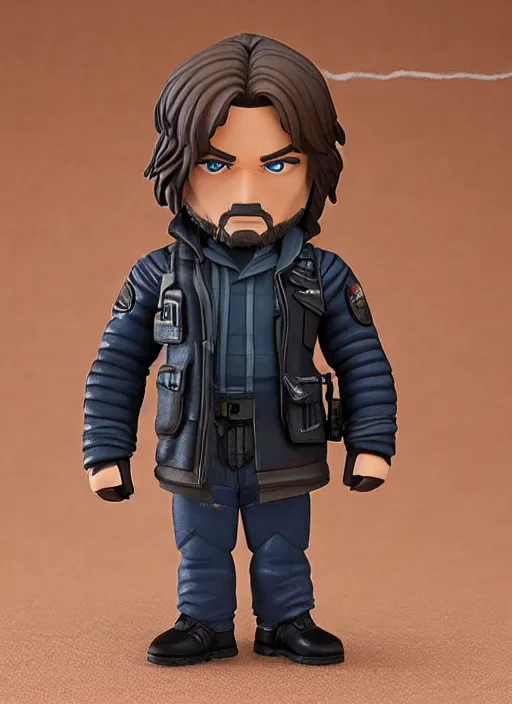 Prompt: kurt russell, a nendoroid of kurt russell figurine, arctic parka, flame thrower, john carpenters the thing, realistic face, detailed product photo