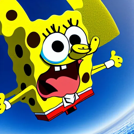 Prompt: SpongeBob skydiving GoPro photo, photograph, hyper detailed, 4k