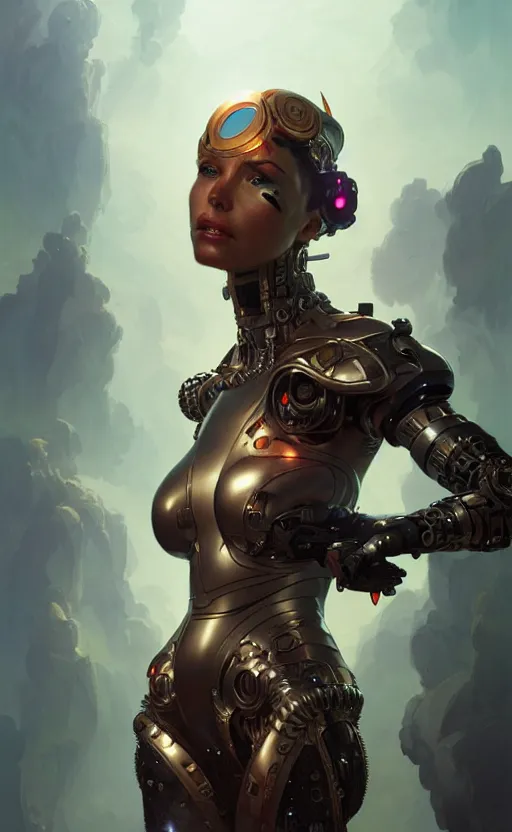Prompt: Cyborg pirate queen, sci-fi, highly detailed, digital painting, artstation, concept art, smooth, sharp focus, illustration, art by artgerm and greg rutkowski and alphonse mucha