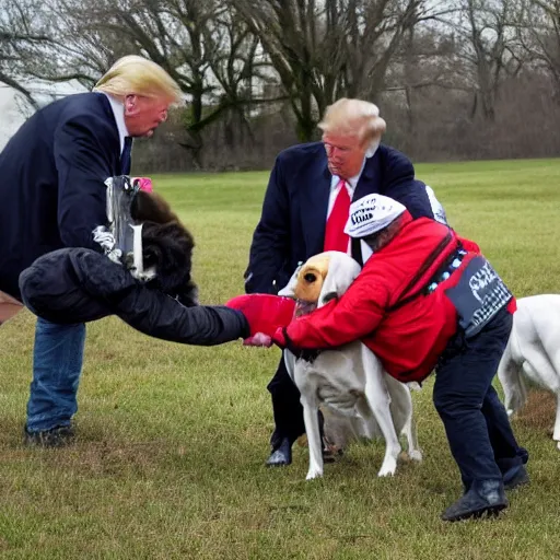 Image similar to beagles getting shot by a trump supporter
